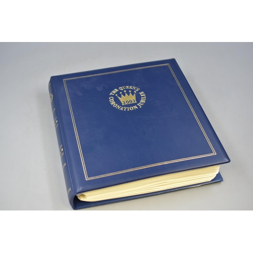 Full Album Containing a Selection of Coins and First Day Covers for Queen Elizabeth's Coronation Jubilee. Includes Special Limited Edition Coronation Coin Cover, Six Commemorative Fifty Pence Coins and Lots more