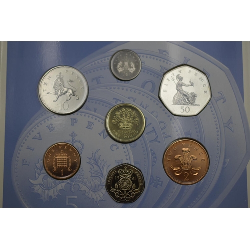 92 - 1991 Royal Mint Brilliant Uncirculated Coin Set