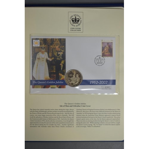 101 - Album Containing a Selection of Coins and First Day Covers for Queen Elizabeth II Golden Jubilee. In... 