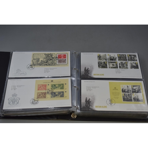 108 - Full Album Containing a Mixed Selection of First Day Cover Stamps. Includes James Bond, Air Displays... 