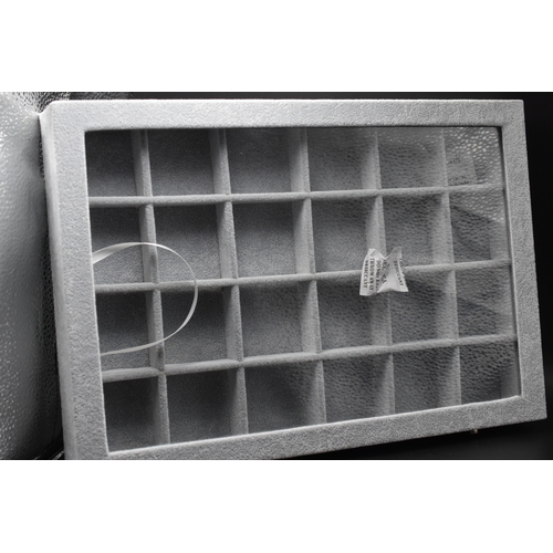 66 - Grey 24 Grid Jewellery Box - New