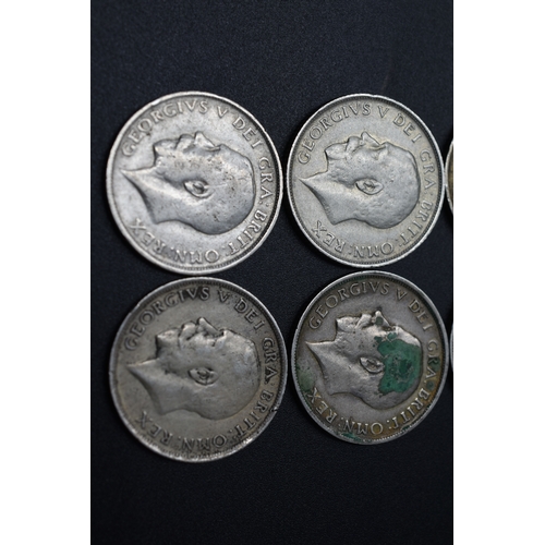 92 - Silver One Shillings Edward VII 1910 and George V 1911 - 1915