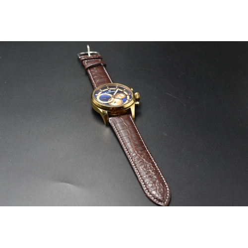 95 - D Signeiz Calender Quartz Watch Complete with Leather Strap (Working)