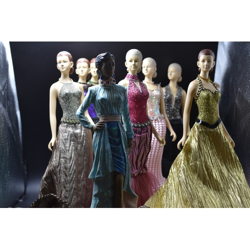 97 - A Set of Eight Resin Fashion Figures, Approx 11