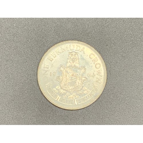 64 - Elizabeth II Bermuda Silver 1964 Crown