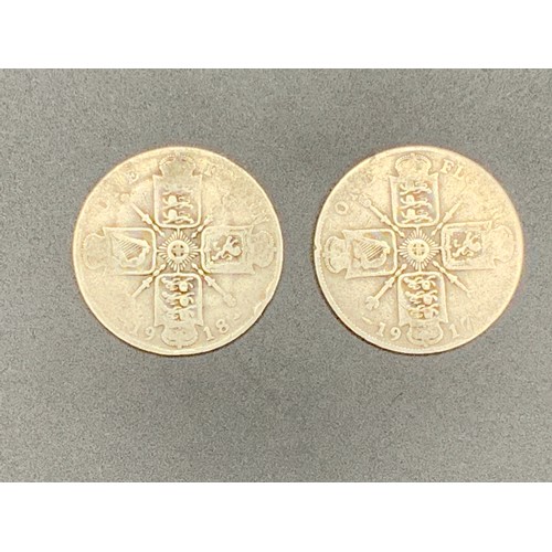 80 - Two George V Silver Florins (1917 & 1918)