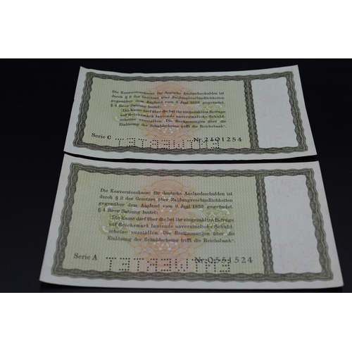 72 - Two German 5 Reichmark Bank Notes - 1933