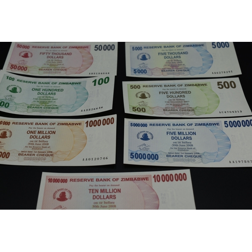 76 - Selection of Zimbabwe Bank Notes