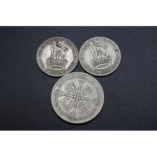 99 - George V - Silver - 1929 - Florin and Two Shillings - 1932 & 1927