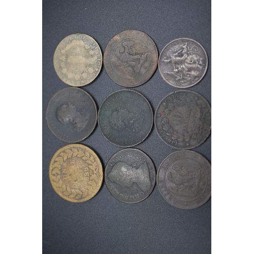 9 - Seventeen Coins and Tokens including Silver