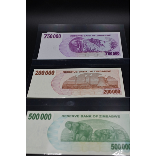 96 - Selection of Three Reserve Bank of Zimbabwe - 200 000, 500 000 and 750 000