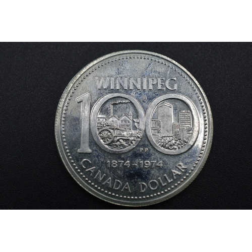 99 - Silver - 1 Dollar - Canada - Elizabeth II - 100th anniversary of the City of Winnipeg - 1974