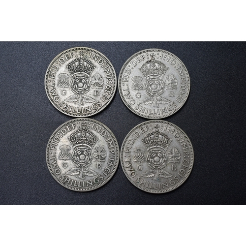 103 - Silver - George VI - Two Shillings - 1939 & 1940 & 1941 & 1942