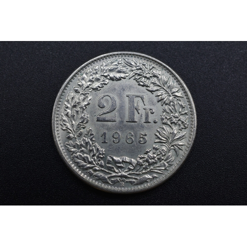 102 - Silver - Switzerland - 2 Francs - 1965