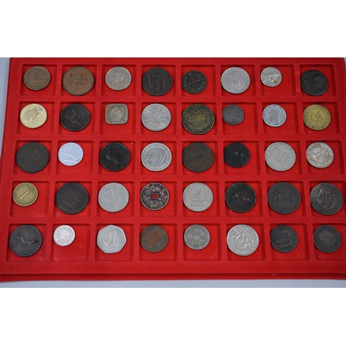 14 - Coin Case containing 5 Trays of Both UK and Foreign Coinage  (Approx 200)