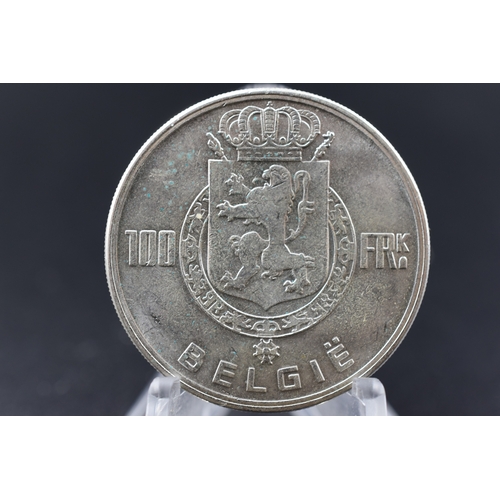 41 - Silver - Belgium - 100 Francs - 1949
