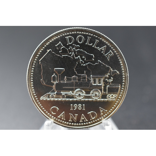 48 - Silver - Canada - 1 Dollar - Elizabeth II - Trans-Canada Railway - 1981