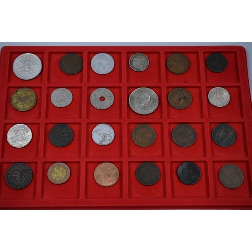 14 - Coin Case containing 5 Trays of Both UK and Foreign Coinage  (Approx 200)