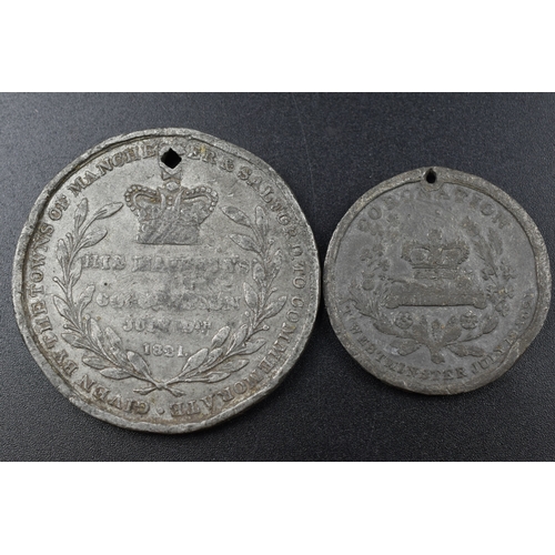 58 - George IIII Coronation Medallion - Manchester & Salford - 1821 and a George IV Coronation Medallion ... 
