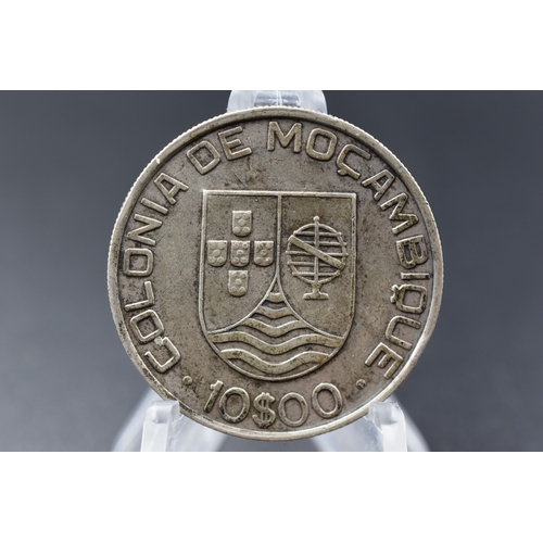 69 - Silver - Mozambique - 10 Escudos - 1936