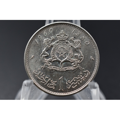 71 - Silver - Morocco - 1 Dirham - Mohammed V - 1380 (1960)