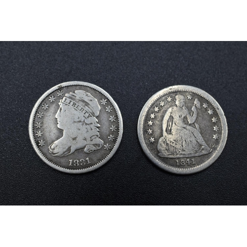 Silver - USA - One Dimes - 1831 & 1841