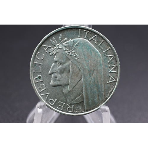 68 - Silver - Italy - 500 Lire (Dante Alighieri) - 1965