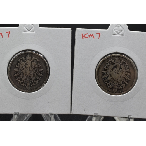 74 - Silver - German Empire - Wilhelm I - 1 Mark - 1875 and 1876