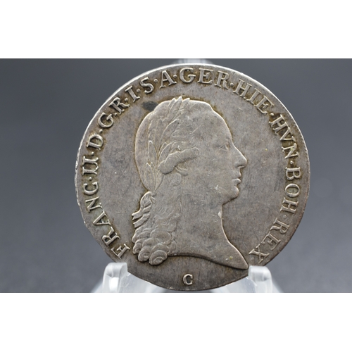 82 - Silver - Austrian Netherlands (Belgium) 1 Couronne / Kronenthaler - Franz II Type II - 1797