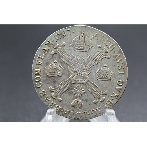 82 - Silver - Austrian Netherlands (Belgium) 1 Couronne / Kronenthaler - Franz II Type II - 1797