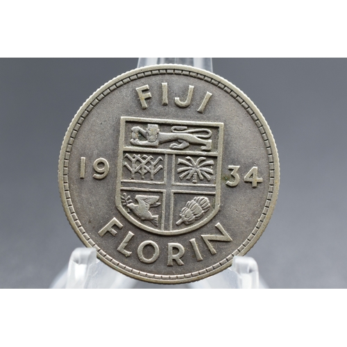 89 - Silver - George V - Fiji - One Florin - 1934