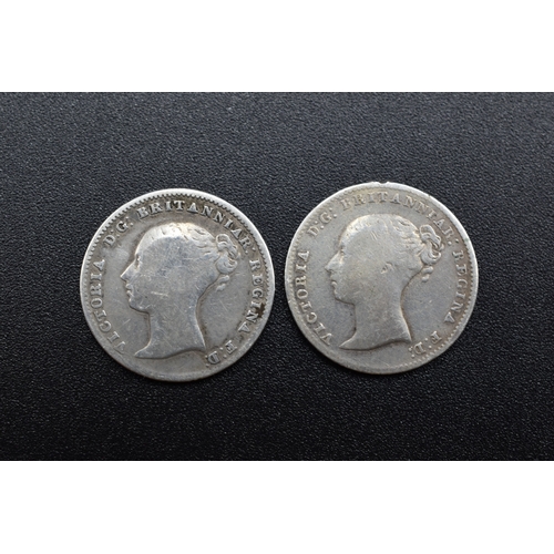 103 - Silver - Victoria - Four Pence x2 - 1854 & 1846