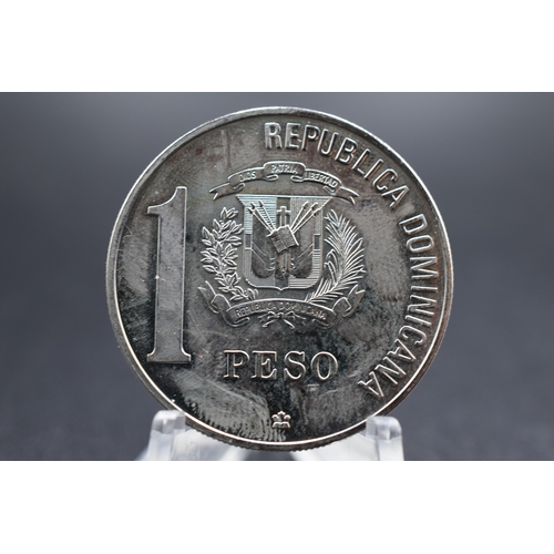 64 - Silver - Dominican Republic - 1 Peso - 1988