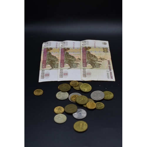 Selection of Russian Coins and Bank Notes