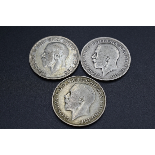 83 - Three George V Silver Florins (1915, 1922, & 1929)