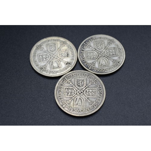 87 - Three George V Silver Florins (1929, 1931 & 1936)