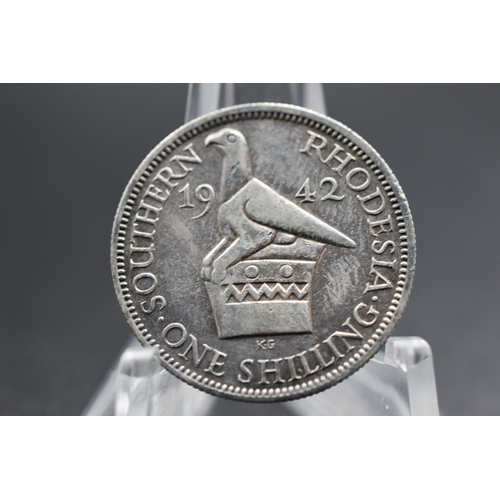 98 - Silver - Zimbabwe - One Shilling - George VI - 1942