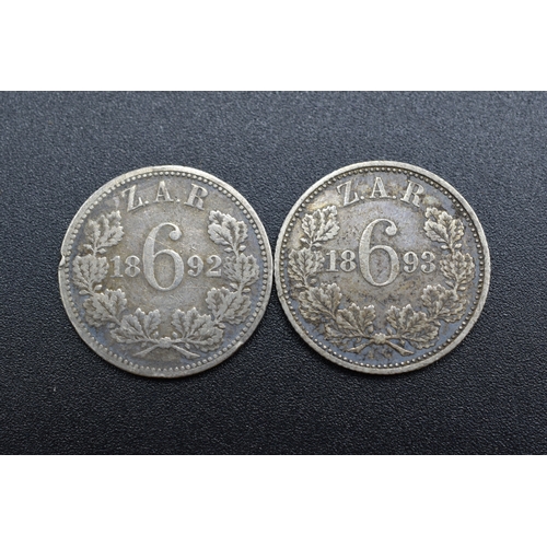 60 - Silver - South African Republic - Six Pence - 1892 & 1893