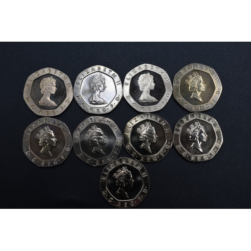 85 - Date Run of Elizabeth II Twenty Pence Pieces 1982 - 1990