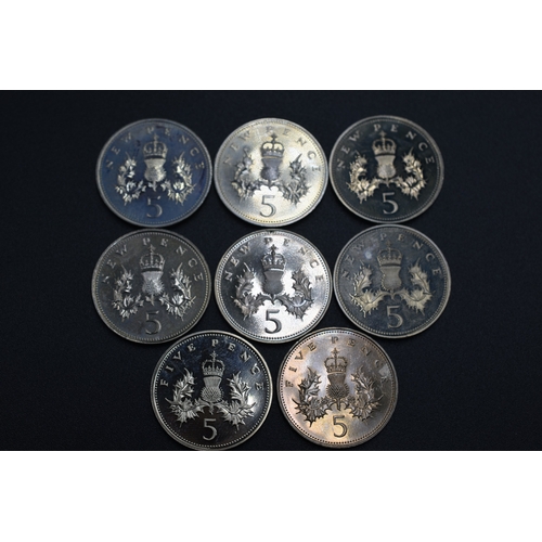 87 - Collection of Elizabeth II Five Pence Pieces 1976 - 1983