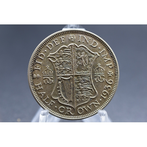 100 - Silver - George V - Half Crown - 1936