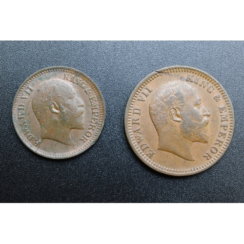 100 - India - Edward VII - 1/2 Pice & 1/4 Anna - 1903