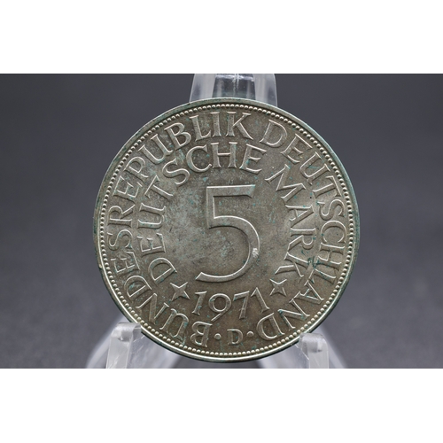 60 - Silver - 5 Deutsche Mark - Germany - 1971