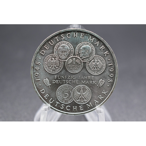 61 - Silver - 10 Deutsche Mark 50th Anniversary of the Deutsche Mark - 1998