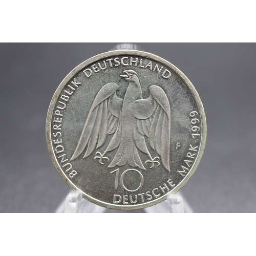 62 - Silver - 10 Deutsche - Mark J.W. von Goethe - Germany - 1999