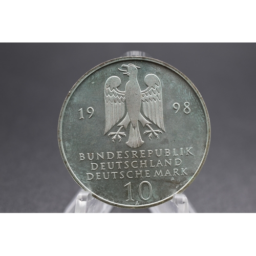 66 - Silver - 10 Deutsche Mark The Francke Foundations in Halle - Germany - 1998