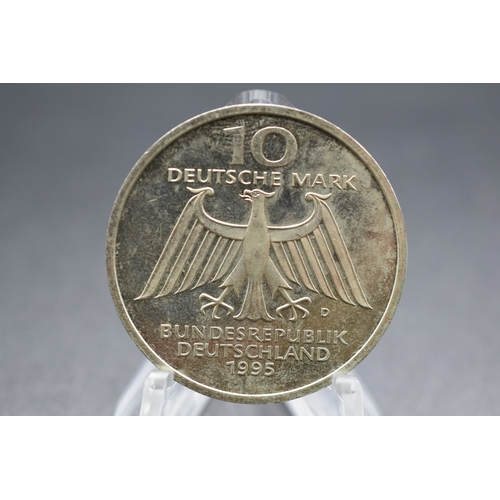 72 - Silver - 10 Deutsche Mark William Conrad Röntgen - Germnay - 1995