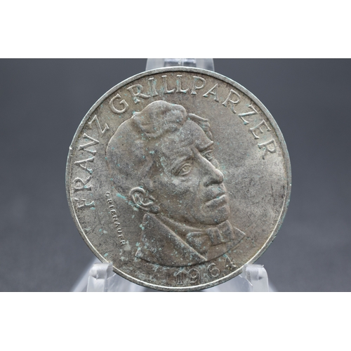 88 - Silver - 25 Schilling Franz Grillparzer - Austria - 1964