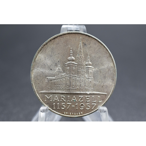 90 - Silver - 25 Schilling Mariazell - 1957