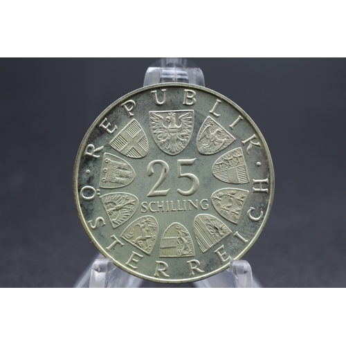 91 - Silver - 25 Schilling Wiener Börse - Austria - 1971